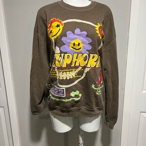 PacSun Brown Graphic Women's Sweater